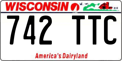 WI license plate 742TTC