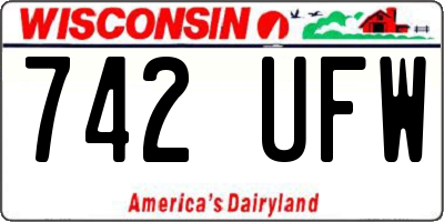 WI license plate 742UFW