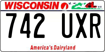 WI license plate 742UXR