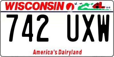 WI license plate 742UXW