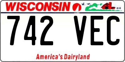 WI license plate 742VEC
