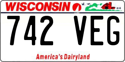 WI license plate 742VEG