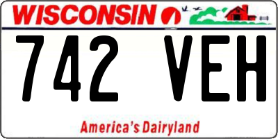 WI license plate 742VEH