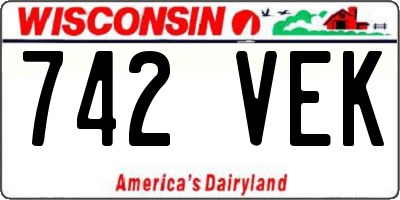 WI license plate 742VEK