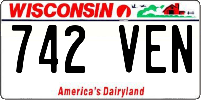 WI license plate 742VEN