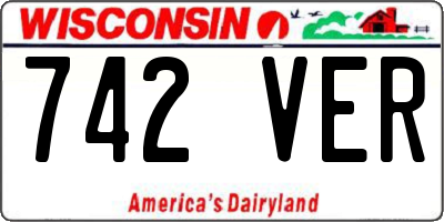 WI license plate 742VER
