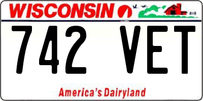 WI license plate 742VET