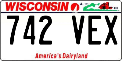 WI license plate 742VEX