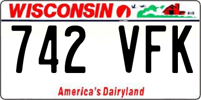 WI license plate 742VFK