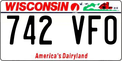 WI license plate 742VFO
