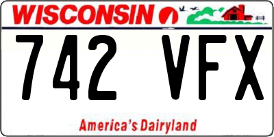 WI license plate 742VFX