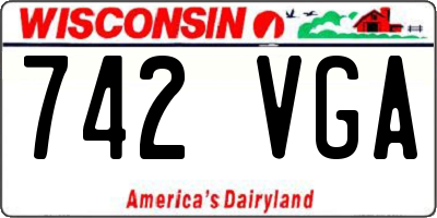 WI license plate 742VGA
