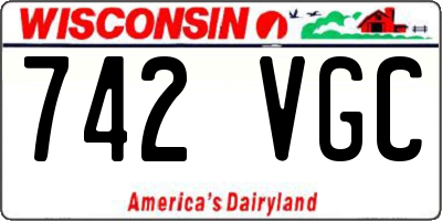WI license plate 742VGC