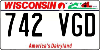 WI license plate 742VGD