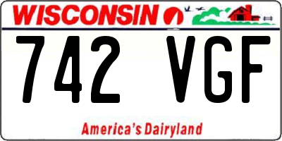 WI license plate 742VGF