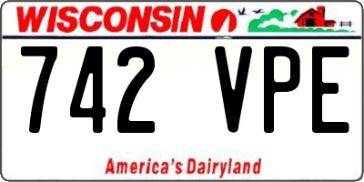 WI license plate 742VPE