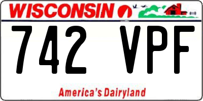 WI license plate 742VPF