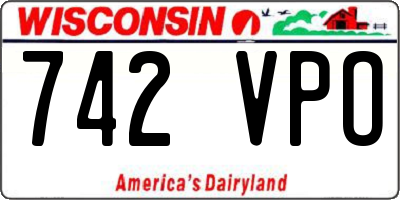 WI license plate 742VPO
