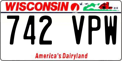 WI license plate 742VPW