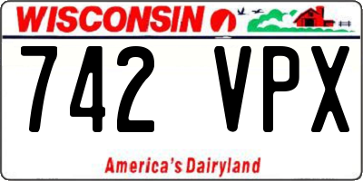 WI license plate 742VPX