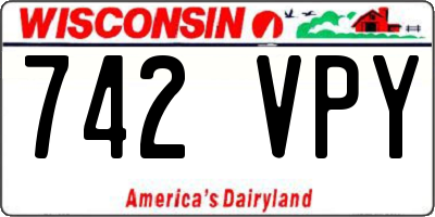 WI license plate 742VPY
