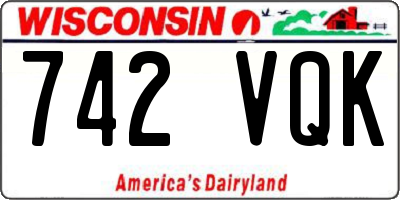 WI license plate 742VQK