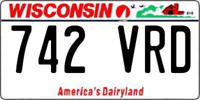 WI license plate 742VRD