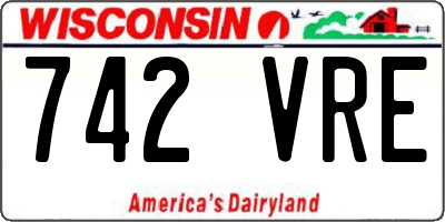 WI license plate 742VRE