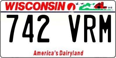 WI license plate 742VRM