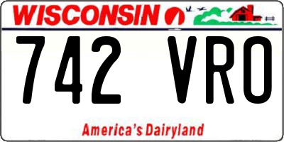 WI license plate 742VRO
