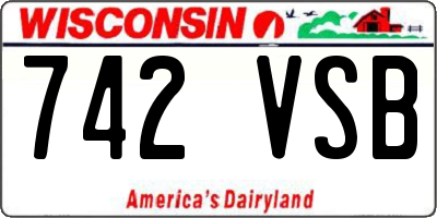 WI license plate 742VSB