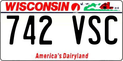 WI license plate 742VSC