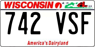 WI license plate 742VSF