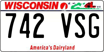 WI license plate 742VSG