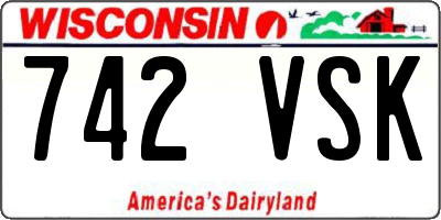 WI license plate 742VSK
