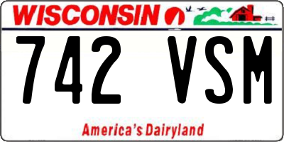 WI license plate 742VSM