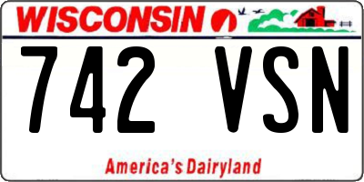 WI license plate 742VSN