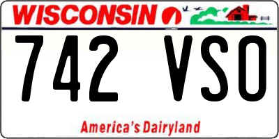 WI license plate 742VSO