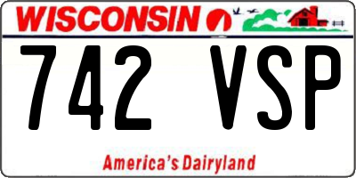 WI license plate 742VSP