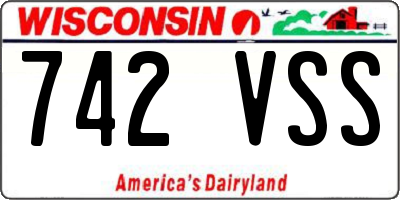 WI license plate 742VSS