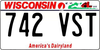WI license plate 742VST