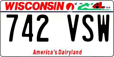 WI license plate 742VSW