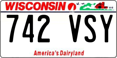WI license plate 742VSY