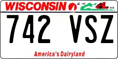 WI license plate 742VSZ