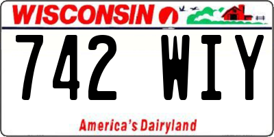 WI license plate 742WIY