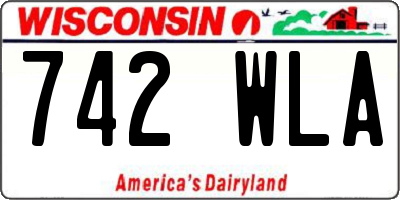 WI license plate 742WLA
