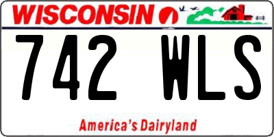 WI license plate 742WLS