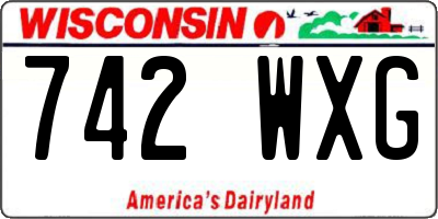 WI license plate 742WXG