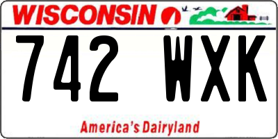 WI license plate 742WXK