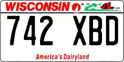 WI license plate 742XBD